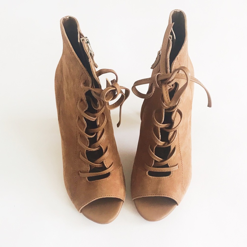 Sam Edelman Suede Leather peep toe boots - Picture 5 of 8